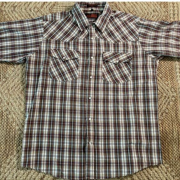 Canyon Guide Outfitters Short Sleeve plaid Metal Snap Button Front SZ XL Shirt - Picture 1 of 8
